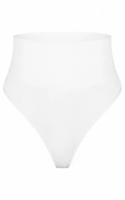White Shapewear High Waisted Control Thong