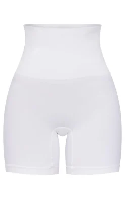 White Shapewear High Waist Control Shorts