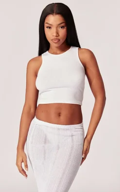 White Sheer Knit Low Rise Maxi Skirt