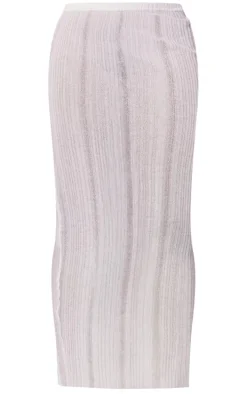 White Sheer Knit Low Rise Maxi Skirt