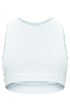 White Slinky Racer Extreme Dropped Armhole Crop Top