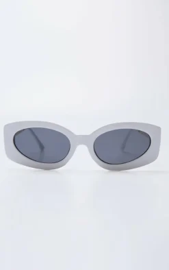 White Smokey Rectangular Frame Sunglasses