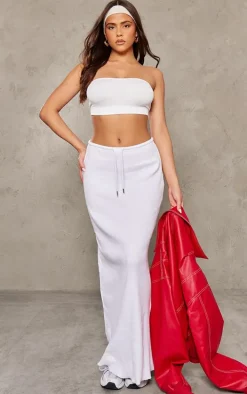 White Snatched Rib Bandeau