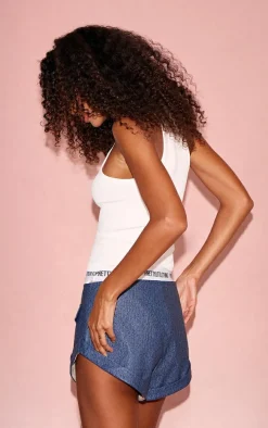 White Snatched Rib Racer Top