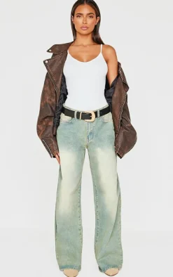 White Snatched Rib Strappy Bodysuit