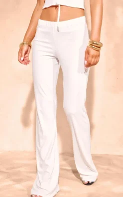 White Soft Touch Flare Pants