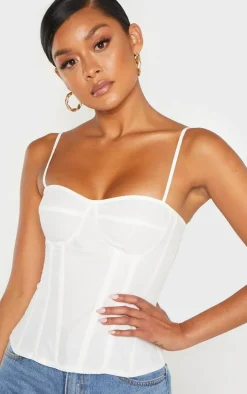 White Structured Corset Top