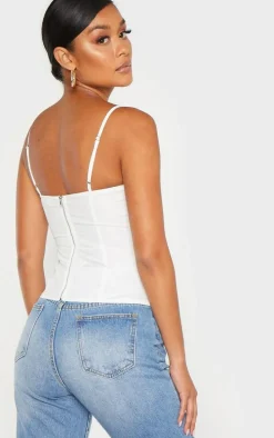 White Structured Corset Top