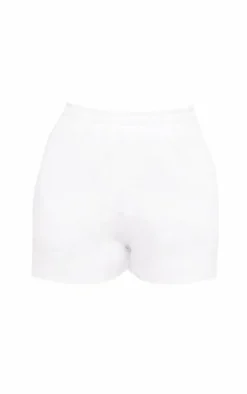 White Sweat Raw Hem Shorts