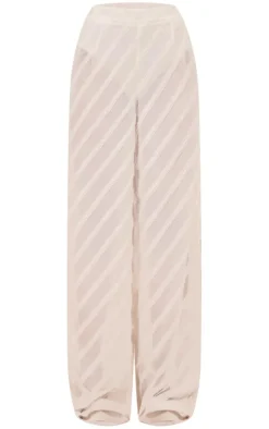 White Textured Chiffon Oversized Wide Leg Pants