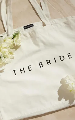 White The Bride Canvas Tote Bag