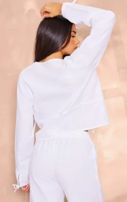 White Tie Front Shirt