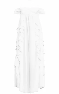 White Tiered Frill Maxi Dress