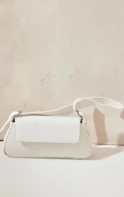 White Trapeze Simple Shoulder Bag