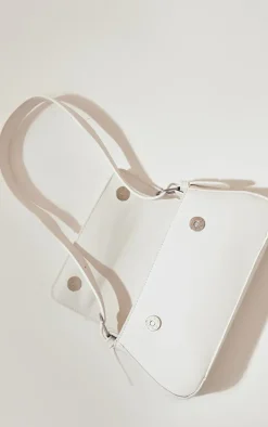 White Trapeze Simple Shoulder Bag