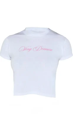 White Very Demure Baby Doll Tee