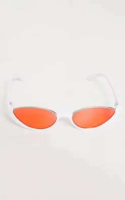 White Vintage Cat Eye Sunglasses