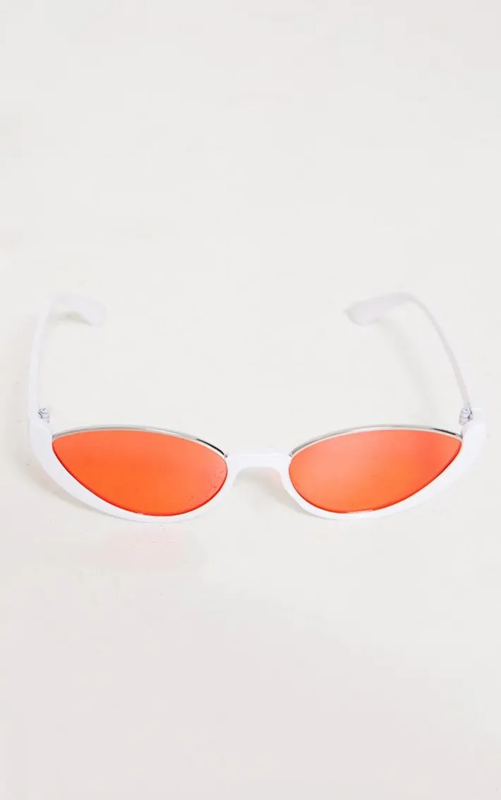 White Vintage Cat Eye Sunglasses