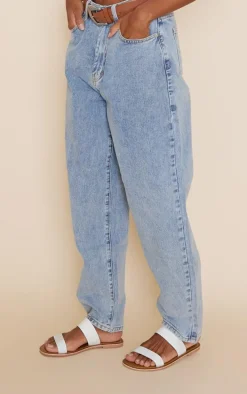 White Wide Fit Twin Strap Basic Leather Sandals