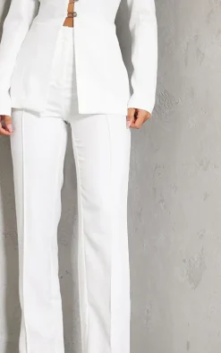 White Wide Leg High Waist Pants
