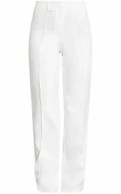 White Wide Leg High Waist Pants