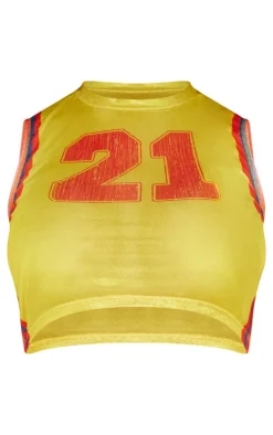 Yellow Mesh 21 Beach Tank Top