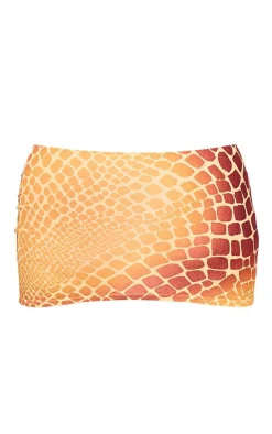 Yellow Print Slinky Micro Mini Skirt