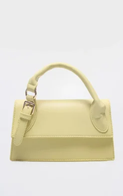 Yellow PU Rectangle Crossbody Bag