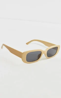 Yellow Slim Rectangular Sunglasses
